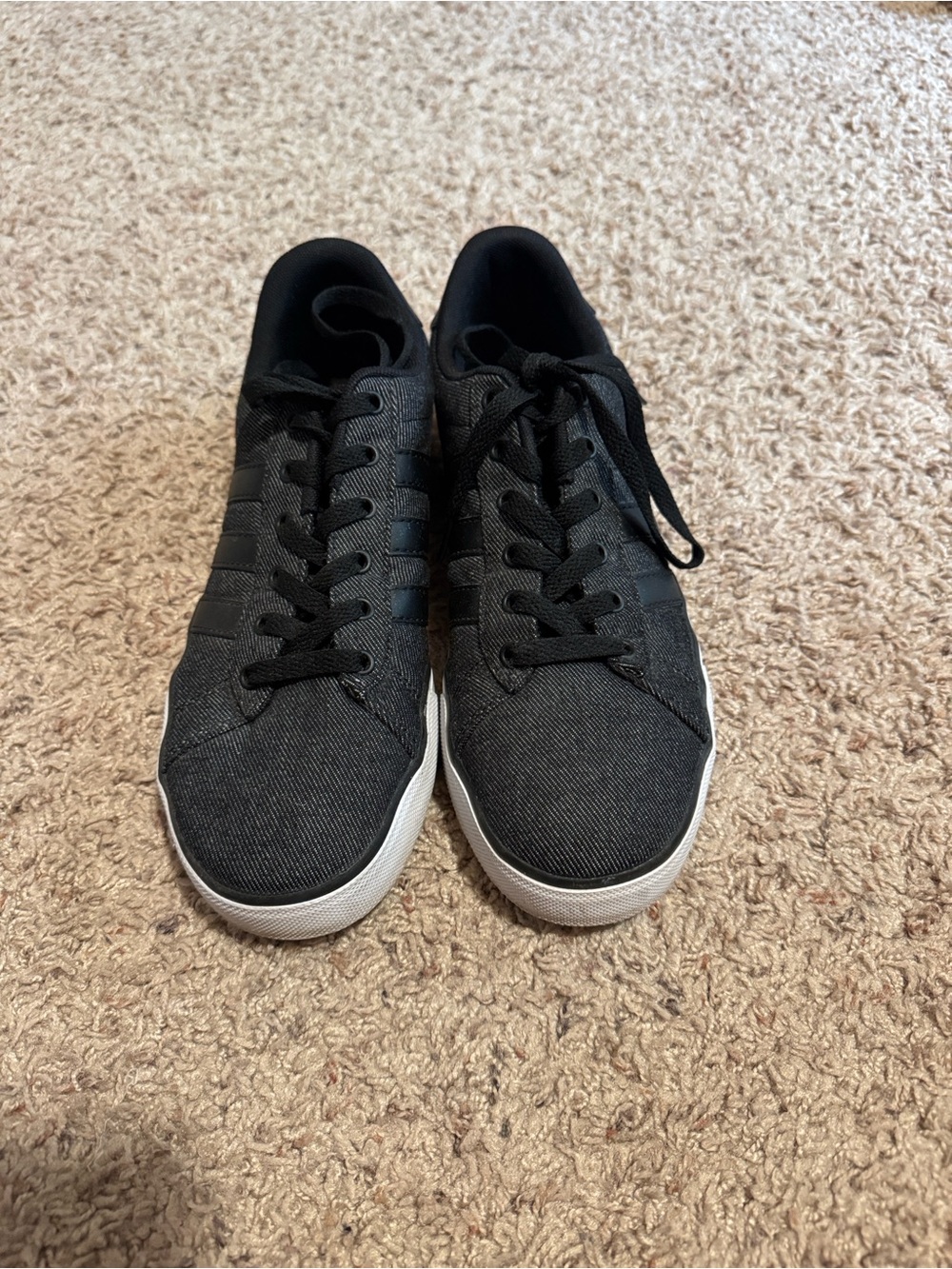 Adidas black denim sneakers